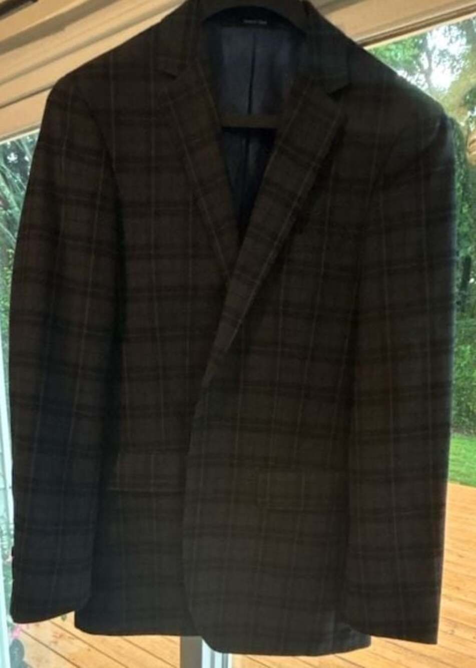 London Fog Men's Plaid Two-Button Blazer Sport Coat